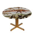 thumbnail image 3 of BCIIG Dinosaur Theme Round Tablecloth with Elastic Edge, Stain-Resistant and Washable for Indoor and Outdoor Use, Ideal for Restaurants, Weddings, Parties - 100% Polyester Waterproof Fabric 54"-58, 3 of 8