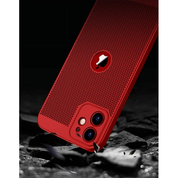Heat Dissipation iPhone 11 Case (Red) Breathable Cooling Hollow Cellular Hole Full Camera Lens Protection Ultra Slim Cover