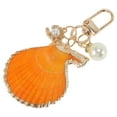 thumbnail image 5 of Unique Bargains Fashion Pearl Leopard Print Shell Style 1 Handbag Charm Orange 1 Pc, 5 of 5