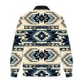 thumbnail image 3 of BiZtdJrK Men's Vintage Jackets Long Sleeve Fleece Lined Zipper Warm Jacket Western Aztec Ethnic Print Fashion Coats with Pockets Lightning Sales Beige L, 3 of 5
