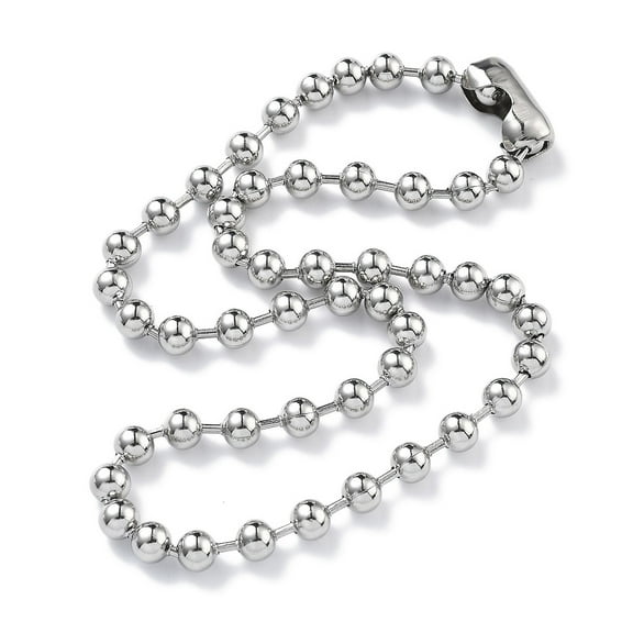 10pcs 304 Stainless Steel Ball Chain Necklaces Stainless Steel color 17.72 inch(45cm) 6mm