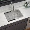 thumbnail image 2 of 25"x22" Drop In Kitchen Sink Stainless Steel 16 Gauge Handmade Single Bowl Topmount Kitchen RV Bar Prep Deep Sink Basin, 2 of 7