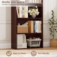 thumbnail image 5 of Homfa 6 Tier Tall Bookshelf and Bookcase, Wooden Bookcase Display Shelf for Living Room Home Office Library Storage, Cherry, 5 of 8