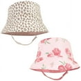 thumbnail image 2 of Hudson Baby Infant Girl 4Pc Sun Protection Hat, Blush Rose Leopard Mint Floral Leopard, 12-24 Months, 2 of 3