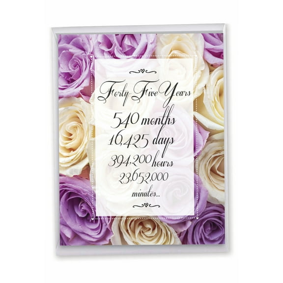1 Large 45th Happy Anniversary Greeting Card (8.5 x 11 Inch) - Time Count Milestones 45 J9439MAG-US
