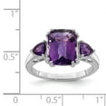 thumbnail image 3 of Sterling Silver Rhodium-plated Checker-Cut Amethyst Ring QR2916AM, 3 of 5