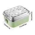 thumbnail image 3 of Fiambrera pequeña de acero inoxidable con divisores, recipiente hermético de doble capa para cocinar al vapor, caja portátil para preparar comidas en la oficina., 3 of 6