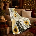 thumbnail image 3 of Farmhouse Sunflower Bee Patchwork Collage, Peaceful Mountain Lake Scene, Warm Flannel Blanket for Ranch House and Living Room, Outdoor Lovers Thanksgiving Gift, Rustic Home Decor, 3 of 9