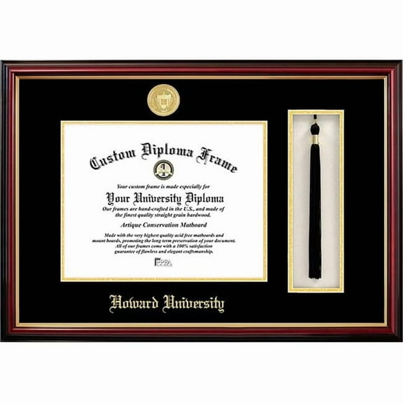 Campus Images DC991PMHGT-1185 11 x 8.5 in. Howard University Tassel Box & Diploma Frame - Lacquer
