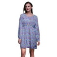 thumbnail image 1 of Bimba Robe Midi à Manches Longues Boutonnée à Imprimé Floral de Lys Bleu et Lotus pour Femmes Vêtements-Xx-Grand, 1 of 7