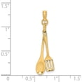 thumbnail image 3 of 14K Yellow Gold 3-D Moveable Spoon And Spatula Charm (23.3 X 5.15) Made In United States k7353, 3 of 5