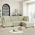 thumbnail image 6 of Soscana 99" Sectional Sofa Couch with Reversible Ottoman for Living Room,Chenille L Shaped 4 Seater,Fits for Living Room,Apartment,Office,Studio, Beige, 6 of 9