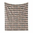 thumbnail image 1 of Woodsy Soft Flannel Fleece Throw Blanket, Pastel Colored Sleeping Animal Heads in Stripes Dots and Dashes, Cozy Plush for Indoor and Outdoor Use, 50" x 60", Grey Peach, by Ambesonne, 1 of 5