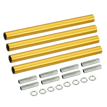 

Uxcell M10 Thread 7.87 Coupling Nut with Pipe Hex Nut Threaded Extension Rod Kit Gold Tone 4 Set