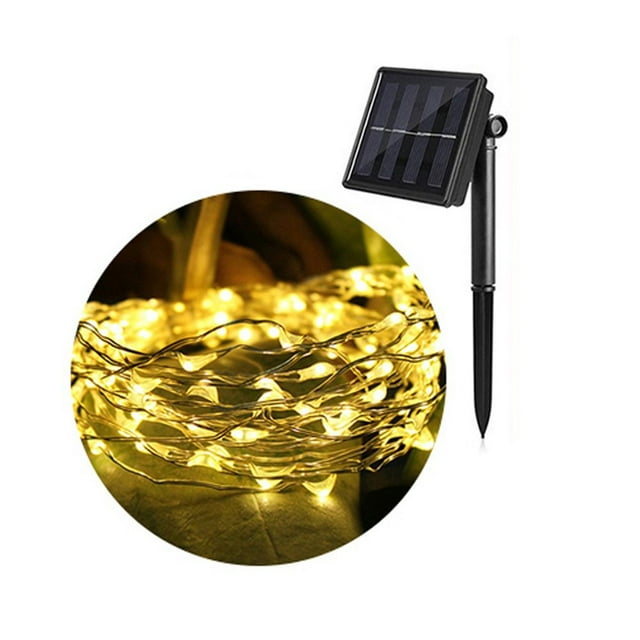 AMERTEER String Lights Deux Modes de Lumière Réutilisables Lumières Solaires Extérieures pour le Jardin