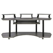 ACME Eleazar Wooden 4-Shelf Music Recording Studio Desk in Black Oak