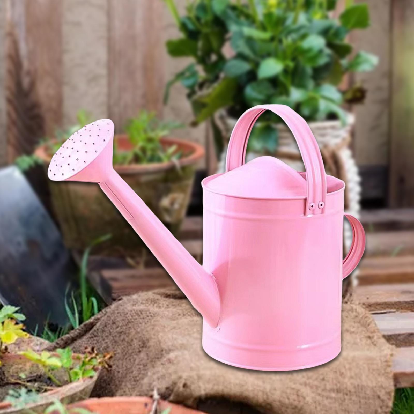 YWMJZEU 4L Watering Can with Handle, Leak, Removable Spout, Garden Tool, Rust-Resistant, pink