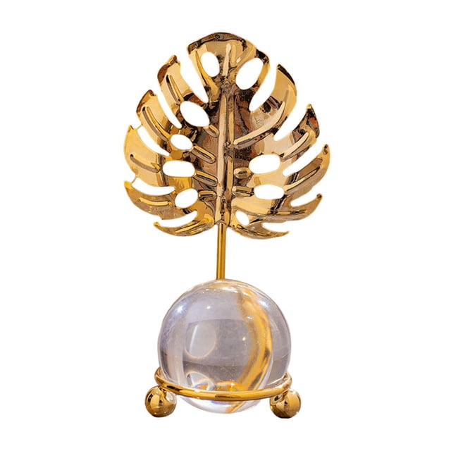 Adorno de bola de hoja para decoración del hogar, pisapapeles de recuerdo, decoración de escritorio para sala de estar, armario, estantería, porche y Estilo E