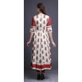 thumbnail image 4 of Bimba Orange Swirl & Floral Block Indian Kurtas For Women Long Anarkali Kurta Chic Style Tunic Ethnic Kurti-XSmall, 4 of 6