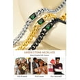 thumbnail image 6 of ChainsHouse Green Diamond Cuban Link Choker Necklaces for Women/Men,Stainless Steel Customized Birthstone Chain Necklaces Jan - Dec 12 Months for Her Birthday Christmas Jewelry Gift(Box）, 6 of 9