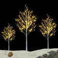 thumbnail image 2 of Ktaxon Artificial Christmas Tree without Leaves, Pre-lit Christmas Tree with 72 LED Lights, 5ft Xmas Tree with Metal Stand, White, 2 of 7