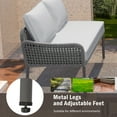 thumbnail image 5 of Aukfa 6-Piece Outdoor Furniture Set, Rope Weave Patio Conversation Set w/ Wood Table & Icebox, Gray, 5 of 12