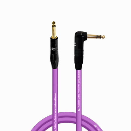 Coluber Cable - 1/4" TS Male to Right Angle 1/4" TRS - Pro 3-Pin Connector