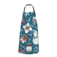 thumbnail image 2 of Pofeuu Christmas Snowman Gift Print Waterproof Apron with Pockets Adjustable Cooking Aprons Kitchen Bib for Baking Household Cleaning, 2 of 8