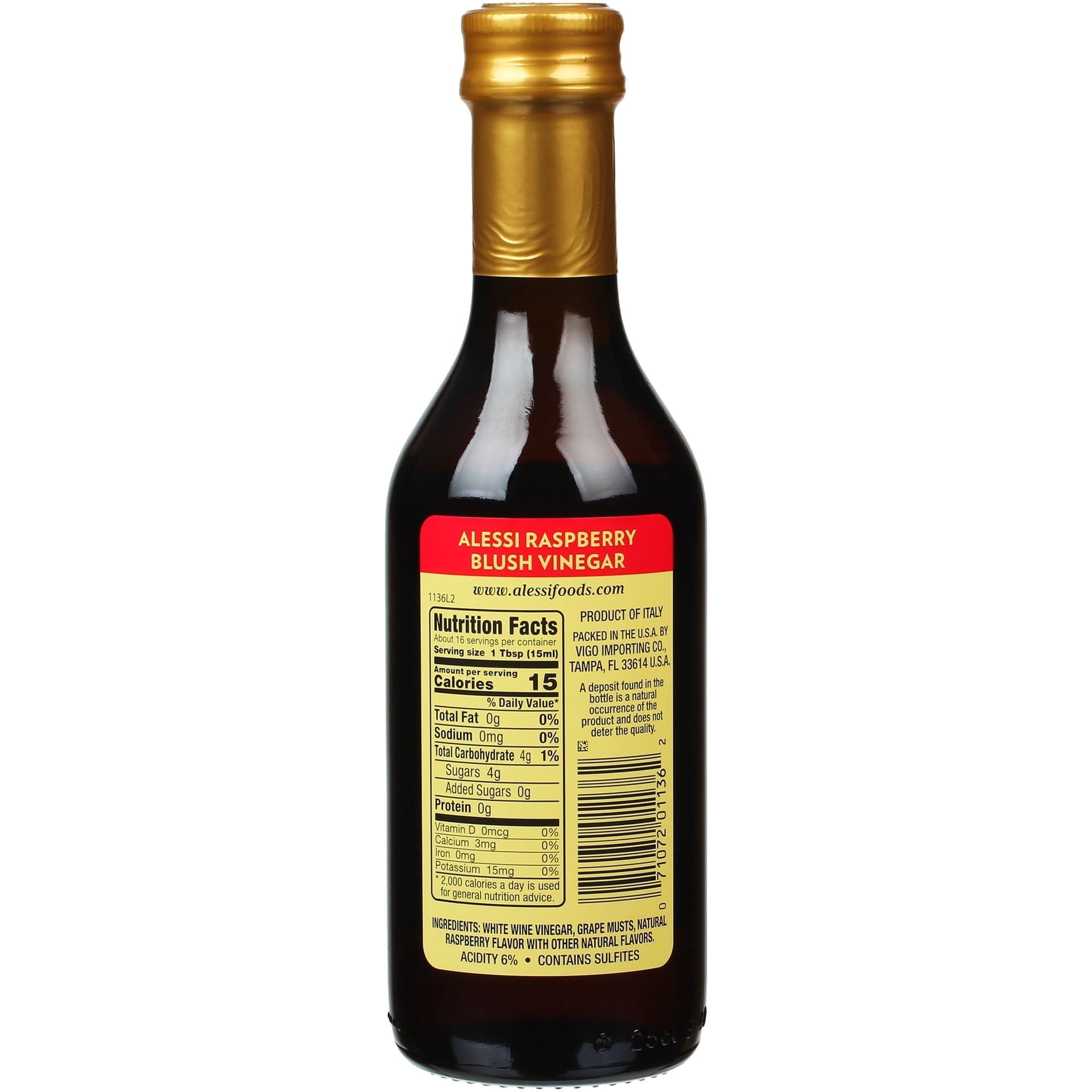 Alessi Vinegar White Balsamic VinegarRaspberry Blush, 8.5oz (3 Pack)