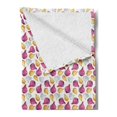 thumbnail image 2 of Vegetable Soft Flannel Fleece Throw Blanket, Watercolor Onion Shallot and Garlic Ingredients Flavor Theme, Cozy Plush for Indoor and Outdoor Use, 50" x 70", Fuchsia Sand Brown, by Ambesonne, 2 of 5