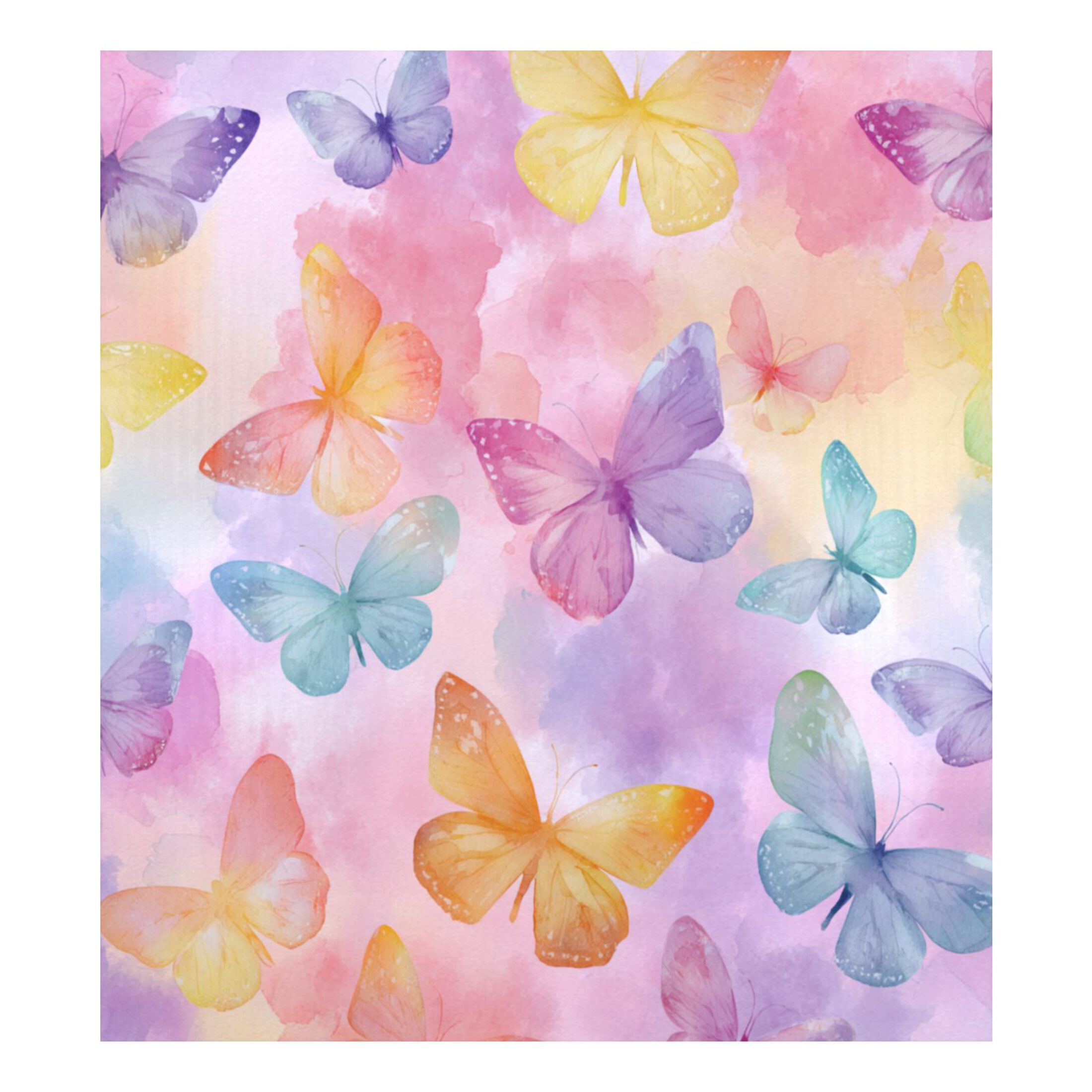 Dishwasher Magnetic Refrigerator Magnet Cover Sticker Home Decorative 23"x26" Watercolor Painting Style Butterflies