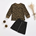 thumbnail image 3 of Ensemble de Vêtements pour Bébé Fille, Imprimé Léopard, chandail-Over, mini-Jupe en Cuir, 3 of 10