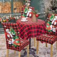thumbnail image 2 of 4Pcs Christmas Chair Covers for Dining Room Stretch Printed Xmas Kitchen Chair Covers/Christmas Seat Cover Covers Removable Dining Chair Slipcovers for Hotel, Christmas Ceremony, Banquet 11, 2 of 6