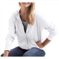 thumbnail image 2 of Sudadera con Capucha y Cremallera de Punto Flameado para Mujer, Camiseta Texturizada con Cremallera para Mujer M, 2 of 7