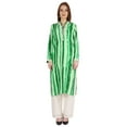 thumbnail image 1 of Bimba Printed Straight Kurti For Women Casual Summer Wear V-Neck W/ Lace Tunic Designer Kurta, 1 of 6