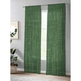 thumbnail image 4 of Sheer Curtains 108 Inches Long 2 Panels Set for Living Room, Dark Green Burlap Texture Semi Sheer Curtains for Windows, Farmhouse Vintage Green Voile Window Treatments Rod Pocket Curtain, 4 of 6
