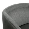 thumbnail image 5 of BizChair Traditional Foam Polyester Steel Swivel Barrel Accent Armchair with 360 Degree Metal Base, Gray, 5 of 15