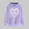 thumbnail image 2 of Women's Colorful Heart Printed Hoodies Sweatshirts for Valentines Cute Long Sleeve Pullover Hooded, 2 of 5