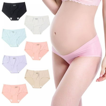 Valcatch Women V-shaped Panties Maternity Comfortable Seamless Ice Silk Briefs  Pack of 7