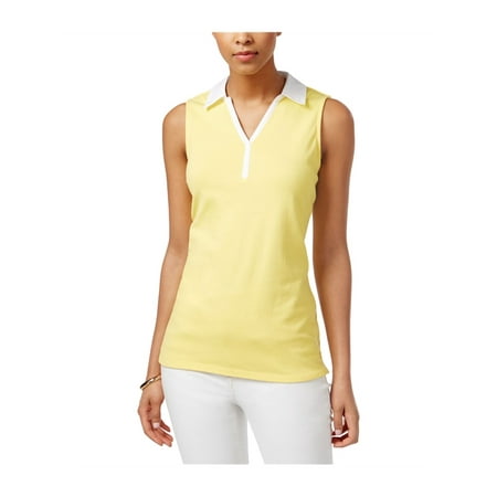 Charter Club Womens Sleeveless Polo Shirt sunyellow XL