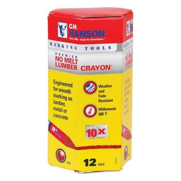 C.H. Hanson 10382 Red Lumber Crayon - pack of 12