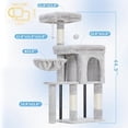 thumbnail image 6 of Cat Tree Tower, Scratching Posts with Cozy Condo, Padded Bed, Hammock, Plush Perch, Sisal Post and Ball for Indoor Kittens, 44.9 Inches, Light Gray MPJ009SW, 6 of 7