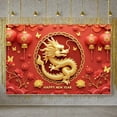 thumbnail image 6 of Red Background Chinese New Year Banner Gold Dragon Design Dragon Banner Traditional Chinese Festive Spring Festival Banner for New Year Party Spring Festival Celebration Home Decoration, 6 of 8