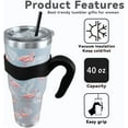 thumbnail image 5 of Flamingo Tumbler, 40 Oz Tumbler with Handle and Straw, Flamingo Cup/Coffee Cup/Water Bottle, Flamingo Decor/Ornaments/Stuff - Pink Flamingo Gifts for Women, Girls, Kids, 40 Ounce Tumbler with Handle, 5 of 6