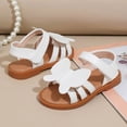 thumbnail image 5 of Staki Dress Sandals Girls Sandals Comfort Water Sandals for Kids Lightweight Non-Slip Sole Children Soft Slide Sandal Walking Open Toes Summer Flat Shoes(White,6.5 Big Kid), 5 of 8