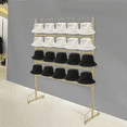 thumbnail image 4 of 5 Tier Gold Hat Display Rack Free Standing Metal Caps Headwear Stand 60Hats Organizer, 4 of 16