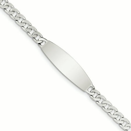 925 Sterling Silver 6.00MM Curb Link ID Bracelet 8.50 Inches