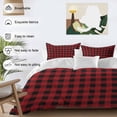 thumbnail image 3 of 3 Piece Rustic Checkered Duvet Cover Set Twin Size, Microfiber Comforter/Quilt Cover with Corner Ties and 2 Pillowcases, Black Red Buffalo Plaid All Season Soft Bedding with Zipper Closure, 3 of 8