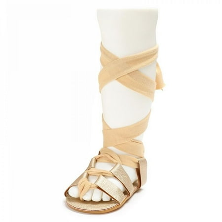 

Summer Newborn Baby Infant Girls Gladiator Bandage Roma First Walkers Rubber Soled Shoes