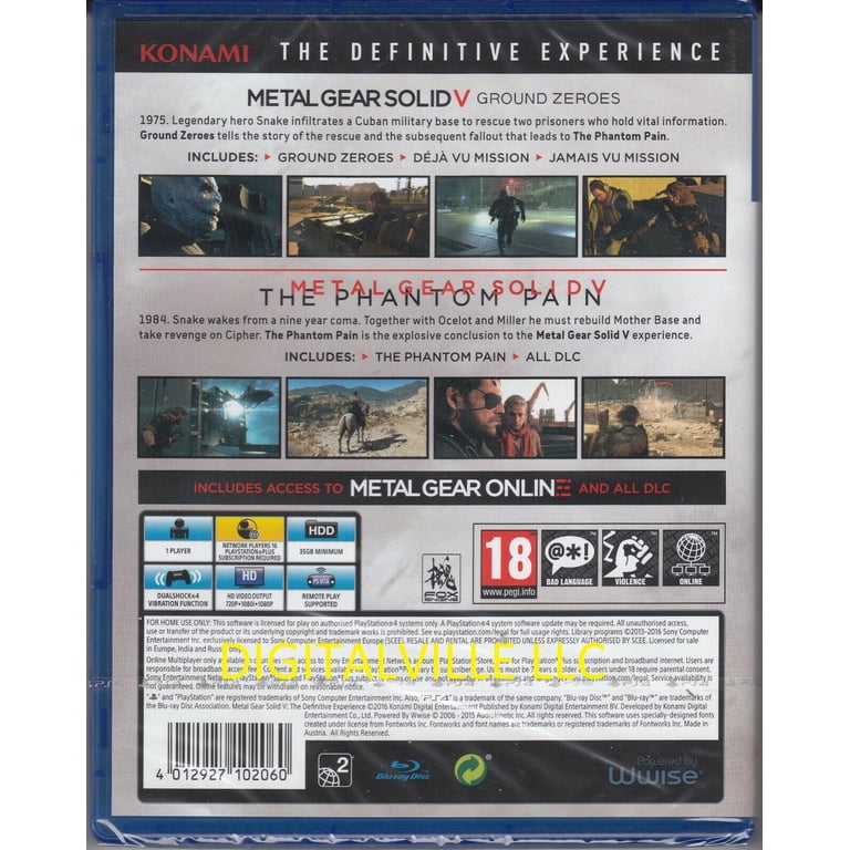 Metal Gear Solid V Definitive Experience PS4 MGS V - Walmart.com